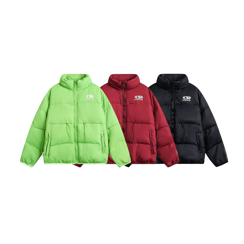 GrogeousBen  Unisex Winter American-style multi-functional zipper down jacket Duck down warm jacket for street and casual wear.
