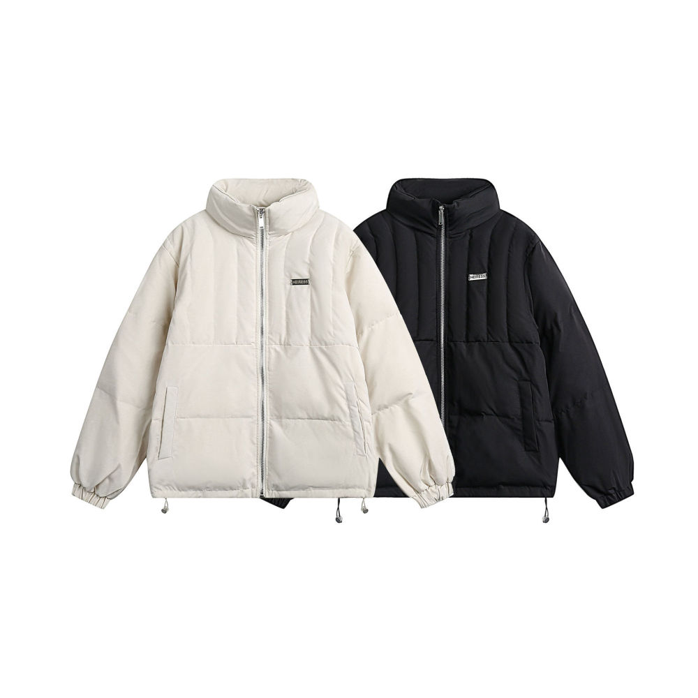 GrogeousBen  Unisex  Thickened American-style cotton jacket for men, new trendy brand bread coat, warm cotton clothing.