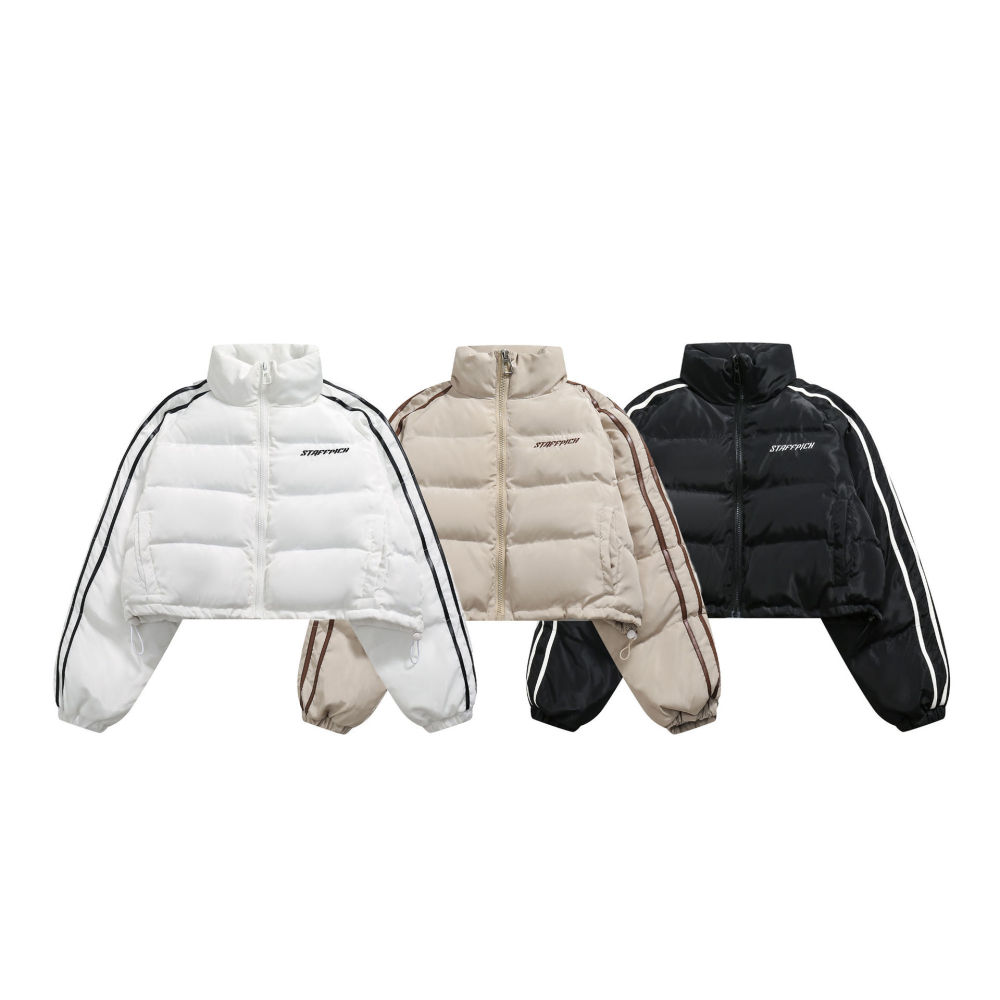GrogeousBen  Women's Striped short bread coat cotton coat  winter  new ins cotton padded jacket design sense cotton jacket