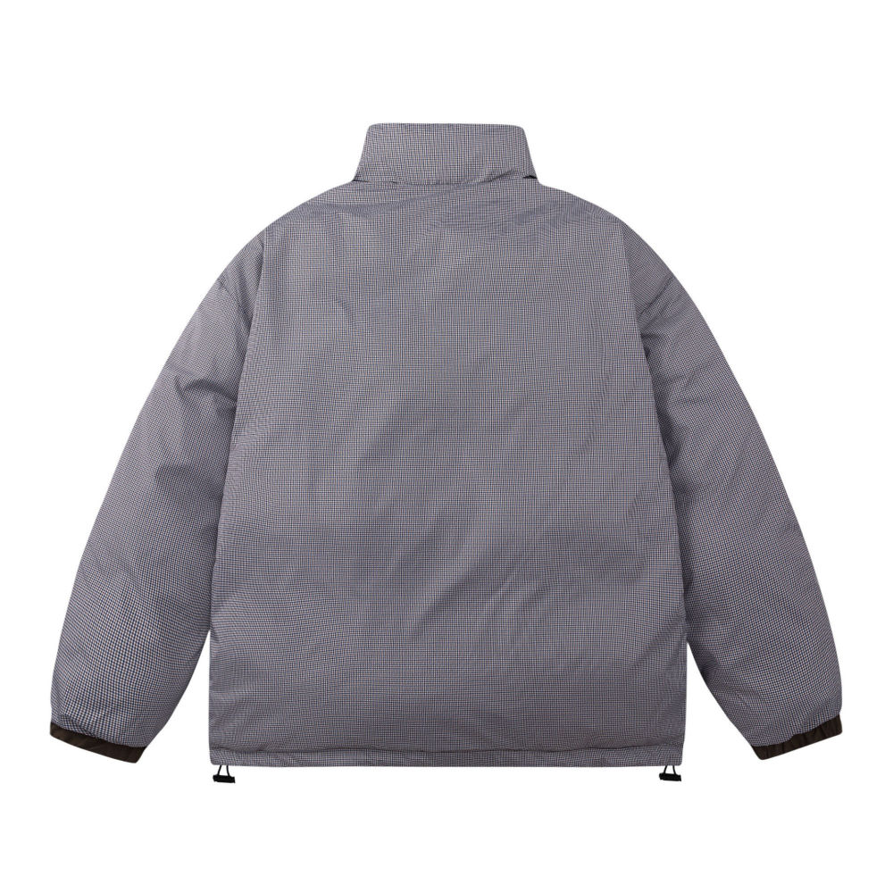 GrogeousBen  Unisex Double-sided wearing retro trendy brand embroidered stand-up collar thickened warm cotton coat