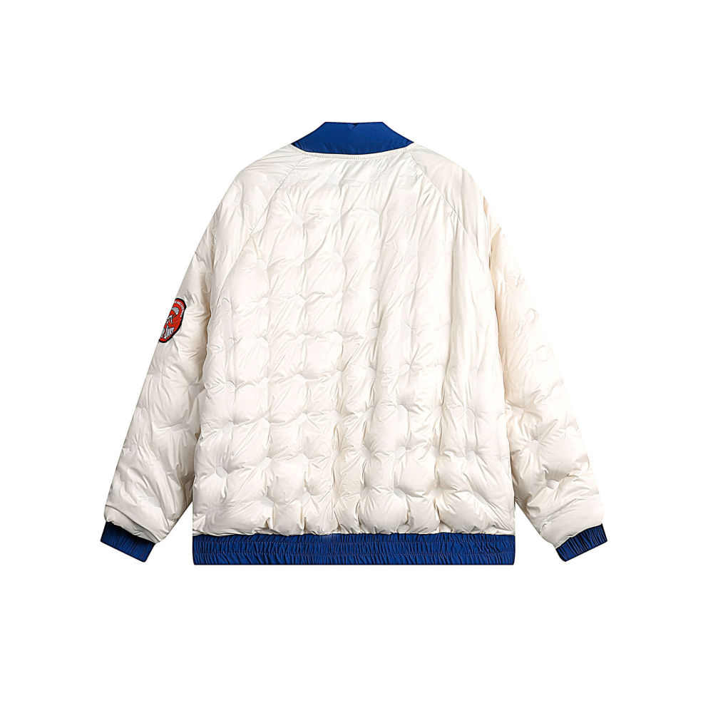 GrogeousBen  Unisex White duck down feather jacket  street lightweight baseball jacket warm outerwear casual down jacket