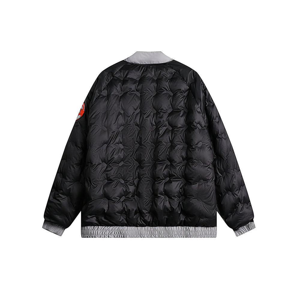 GrogeousBen  Unisex White duck down feather jacket  street lightweight baseball jacket warm outerwear casual down jacket