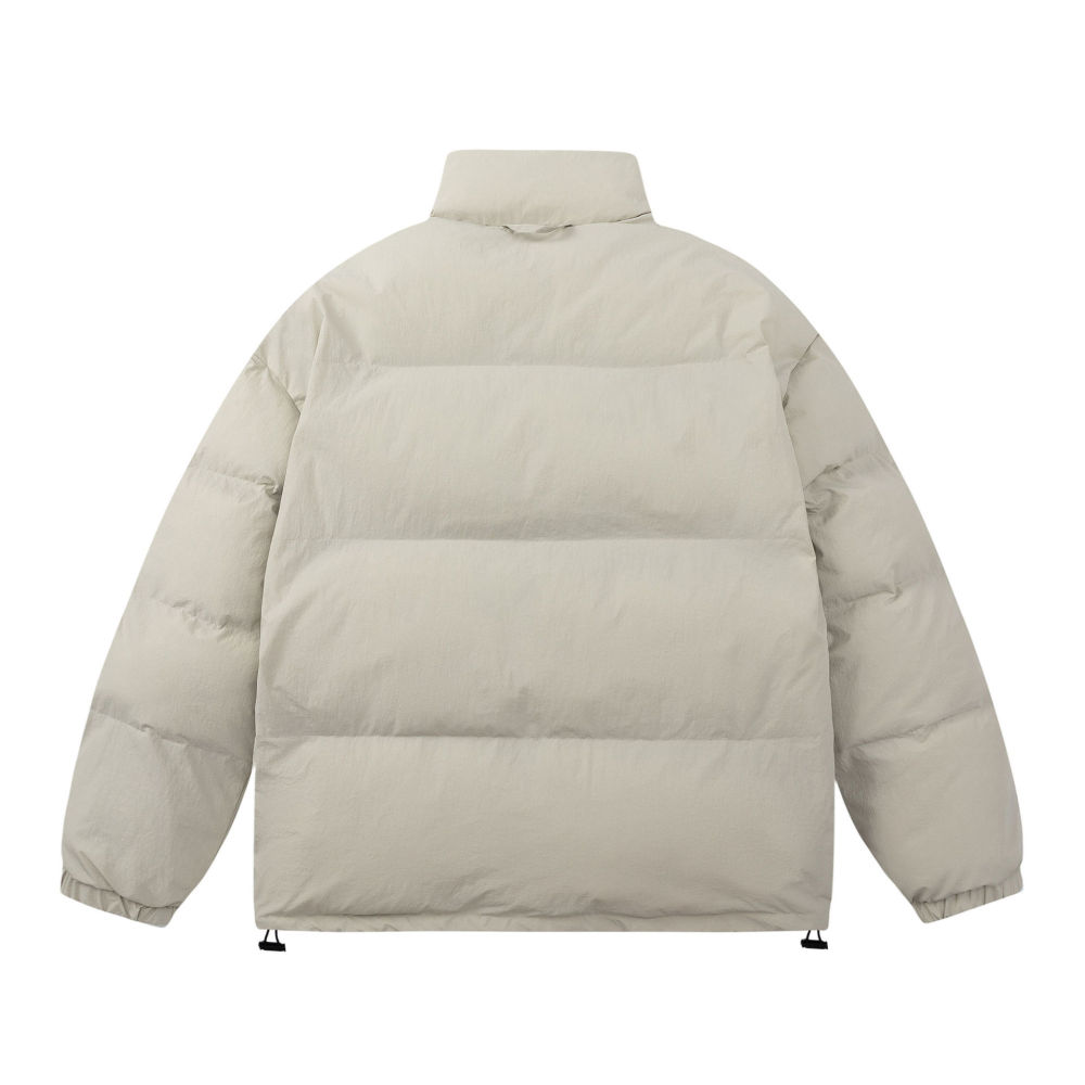 GrogeousBen  Unisex Double-sided wearing retro trendy brand embroidered stand-up collar thickened warm cotton coat