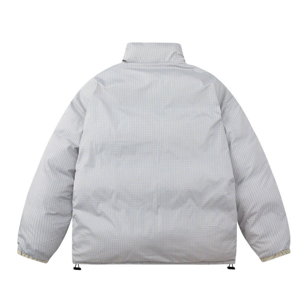 GrogeousBen  Unisex Double-sided wearing retro trendy brand embroidered stand-up collar thickened warm cotton coat