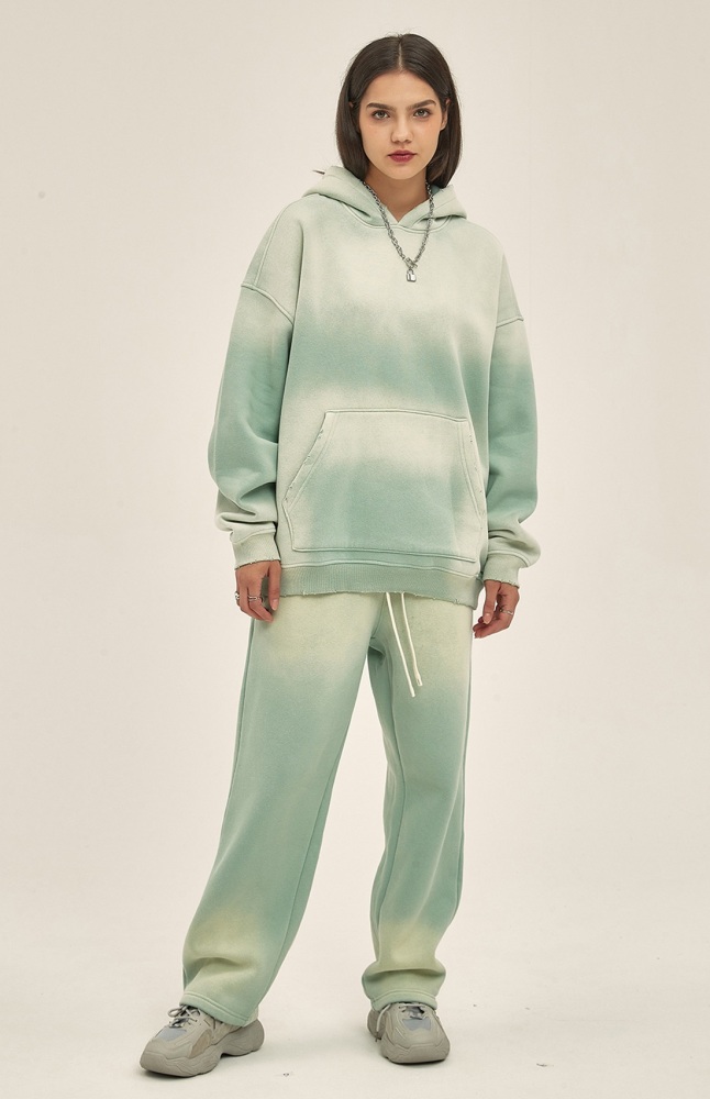 GrogeousBen  Unisex Autumn and winter new 360g trendy hoodie for men, spray-dyed, thickened with a hood, trendy men's hoodie and pants set.