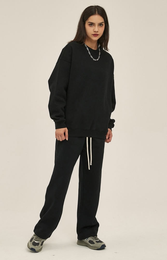 GrogeousBen  Unisex Autumn and winter new 350g dopamine plus velvet thickened oversize loose trendy men's wear sweatpants suit