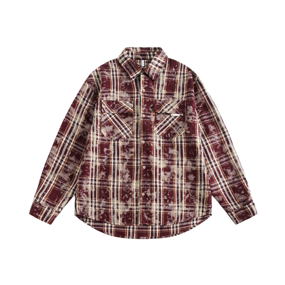 GrogeousBen  Unisex 2024  retro new personalized youth trendy casual versatile couple's turn-down collar shirt