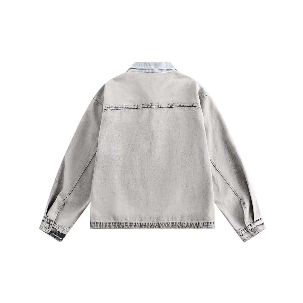 GrogeousBen  Unisex 2024 spring new panda print heterogeneous color block splicing jacket outerwear American loose fit couple's top