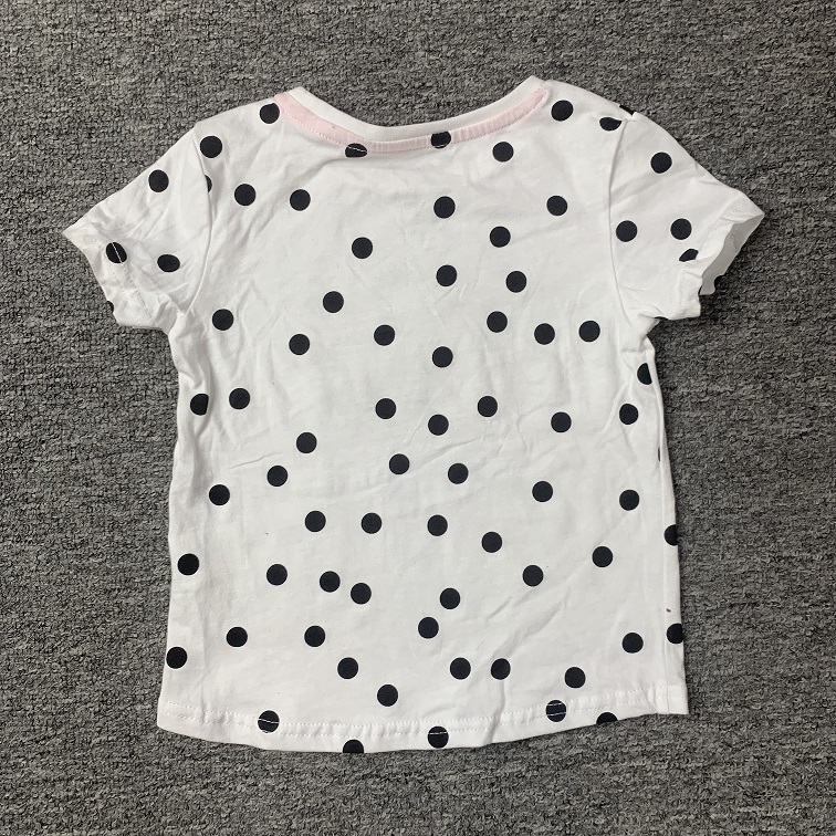 Clearance sale-  Girls New Fashion Summer Children's Top 100% Cotton Short Sleeve O-Neck T-shirt Polka Dot Print Cotton Girls T-shirt