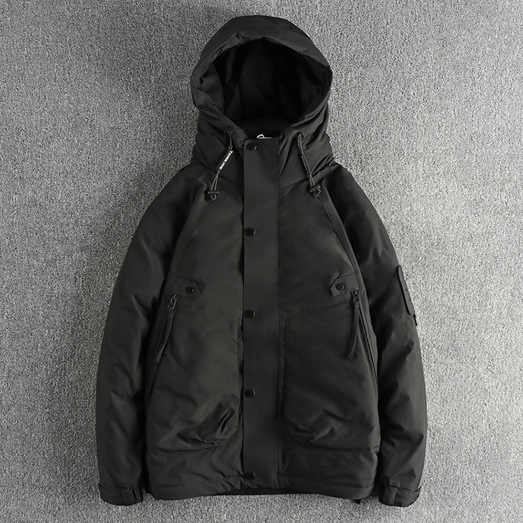 GrogeousBen  Men's Functional retro American style white duck down thickened men's down jacket workwear hooded casual outdoor fashion jacket