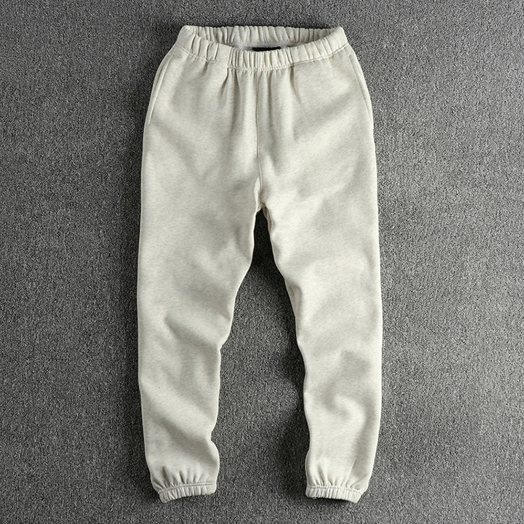 GrogeousBen  Men's Elastic waist comfortable solid color retro American casual pants for men with heavy-duty fleece and thickened drop crotch harem pants