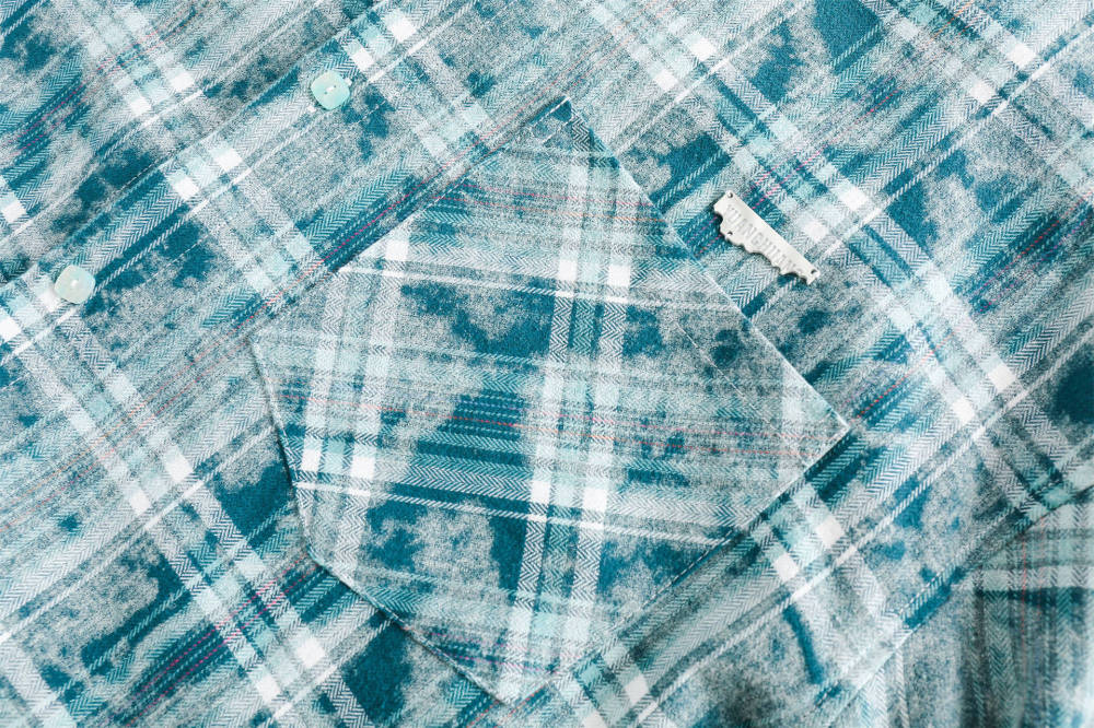 GrogeousBen  Unisex 2024 new vintage tie-dye green plaid long-sleeved shirt unisex spring casual versatile plaid shirt jacket