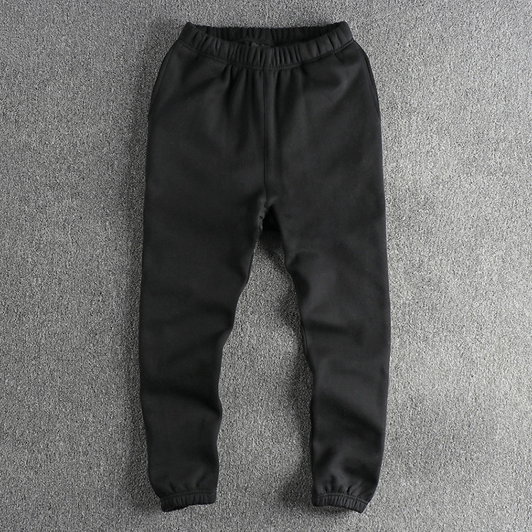 GrogeousBen  Men's Elastic waist comfortable solid color retro American casual pants for men with heavy-duty fleece and thickened drop crotch harem pants