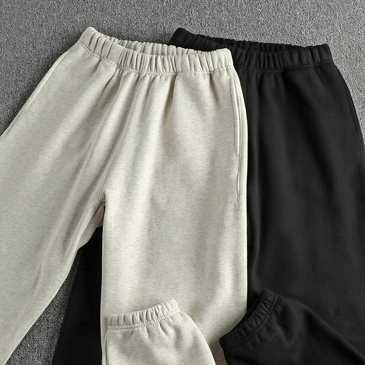 GrogeousBen  Men's Elastic waist comfortable solid color retro American casual pants for men with heavy-duty fleece and thickened drop crotch harem pants