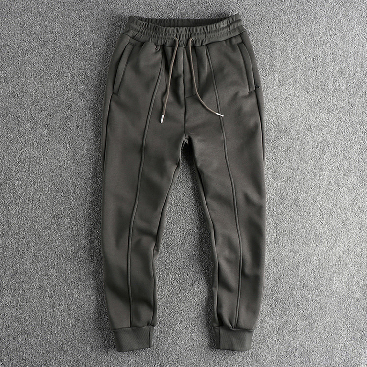 GrogeousBen  Men's Winter new product heavy-duty plus velvet thickened American leisure pants men's three-dimensional cutting comfortable loose trend foot-tight pants