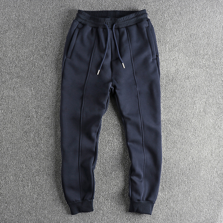 GrogeousBen  Men's Winter new product heavy-duty plus velvet thickened American leisure pants men's three-dimensional cutting comfortable loose trend foot-tight pants