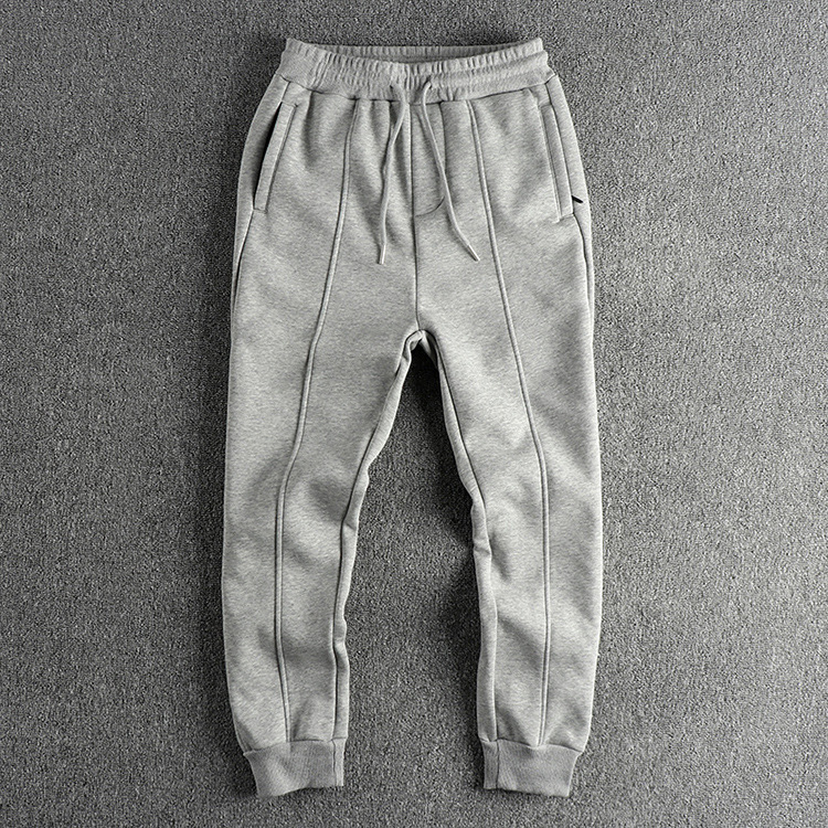 GrogeousBen  Men's Winter new product heavy-duty plus velvet thickened American leisure pants men's three-dimensional cutting comfortable loose trend foot-tight pants