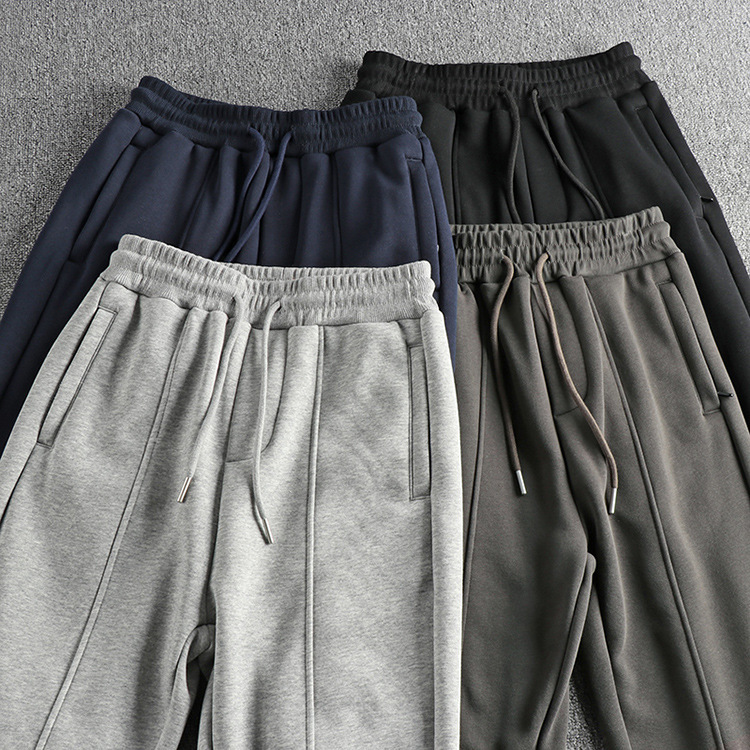 GrogeousBen  Men's Winter new product heavy-duty plus velvet thickened American leisure pants men's three-dimensional cutting comfortable loose trend foot-tight pants