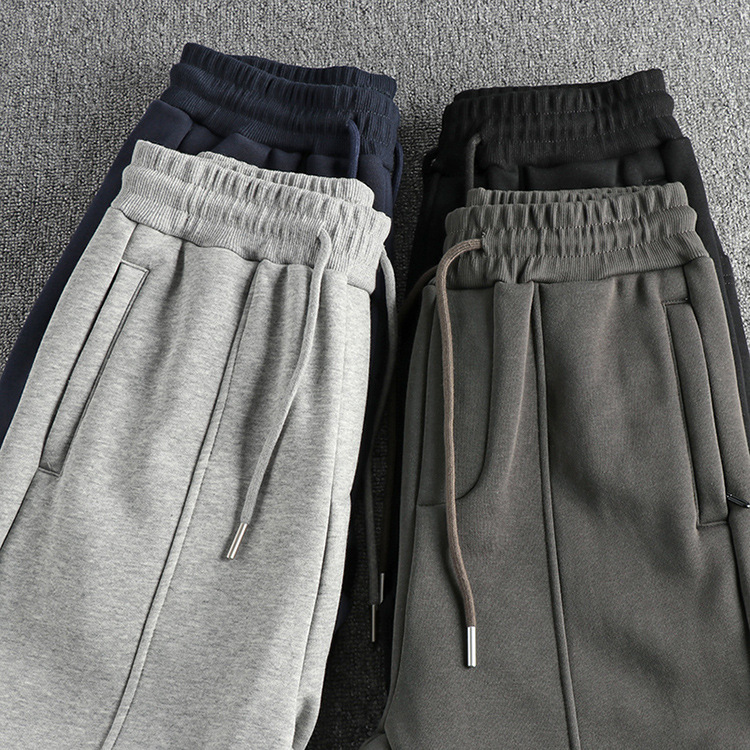 GrogeousBen  Men's Winter new product heavy-duty plus velvet thickened American leisure pants men's three-dimensional cutting comfortable loose trend foot-tight pants