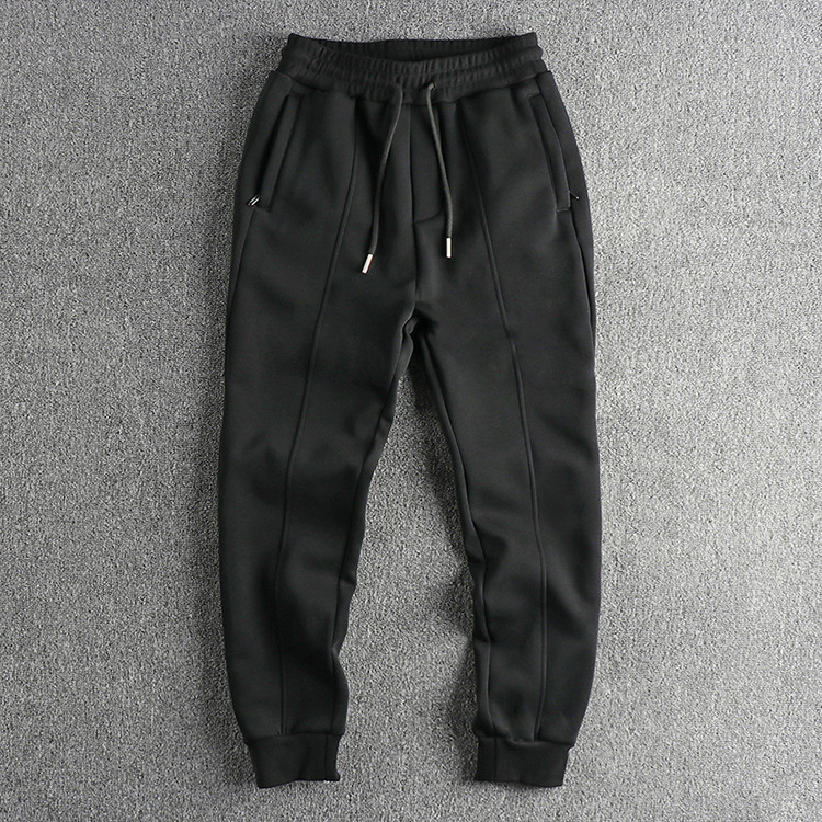 GrogeousBen  Men's Winter new product heavy-duty plus velvet thickened American leisure pants men's three-dimensional cutting comfortable loose trend foot-tight pants