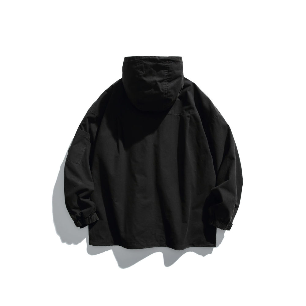 GrogeousBen   Unisex 2024 new  retro three-dimensional pocket workwear hooded jacket for men and women, trendy loose outdoor leisure jacket