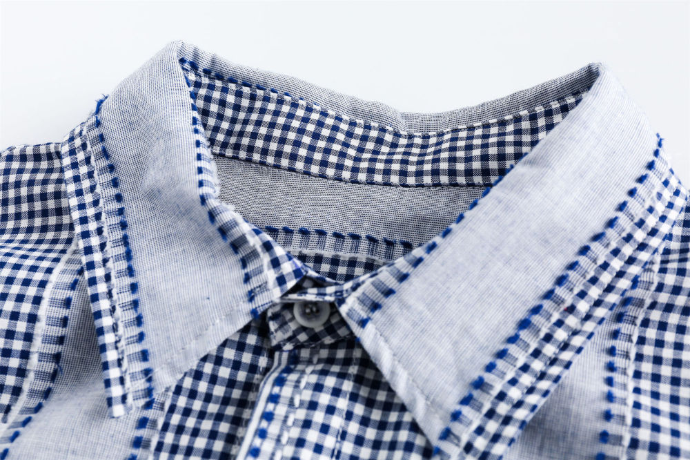 GrogeousBen   Unisex 2024 new spring new splicing blue striped shirt men's high sense forest series long-sleeved cotton shirt jacket