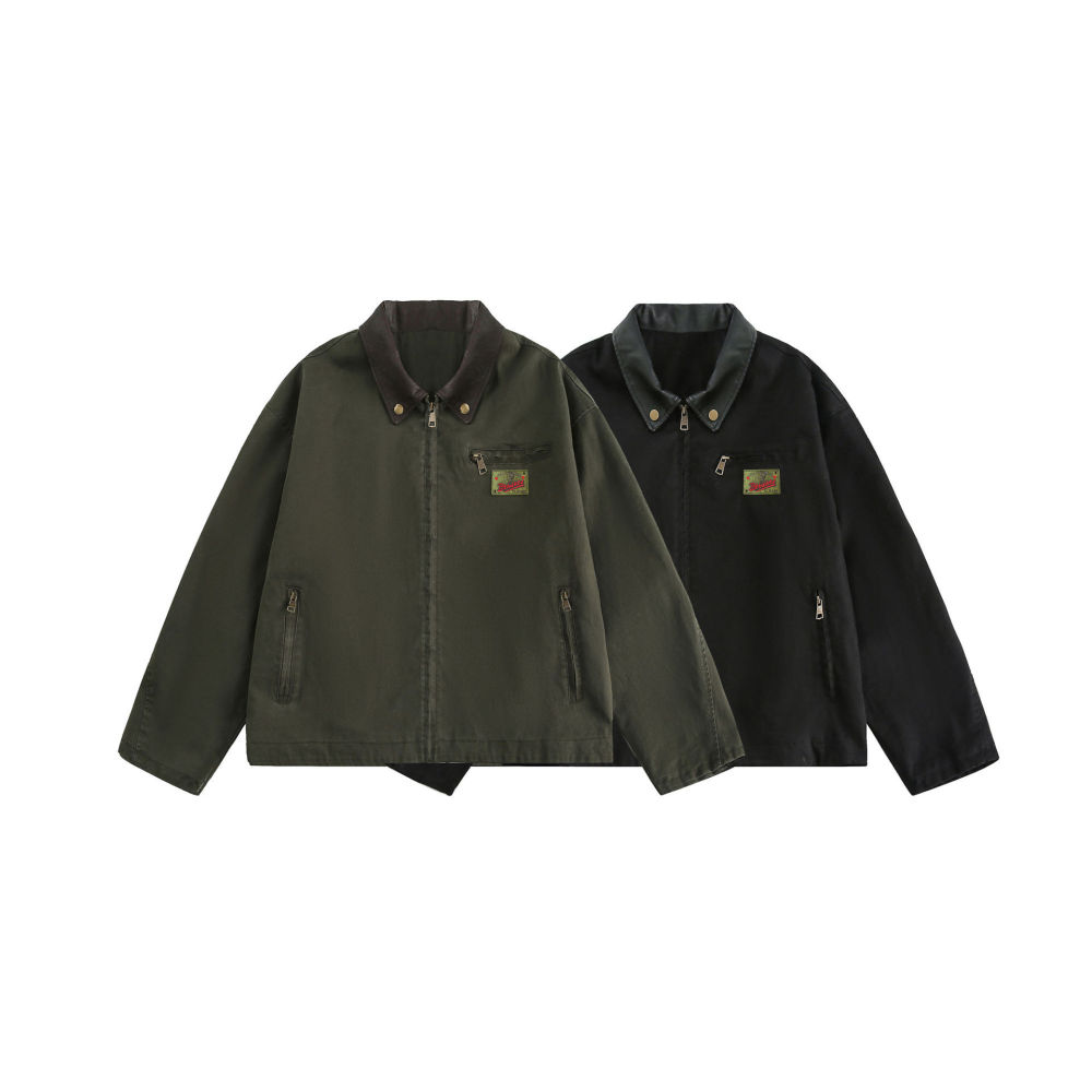 GrogeousBen   Unisex American retro casual simple spring coach jacket ruffian handsome cargo wind men loose fashion brand coat