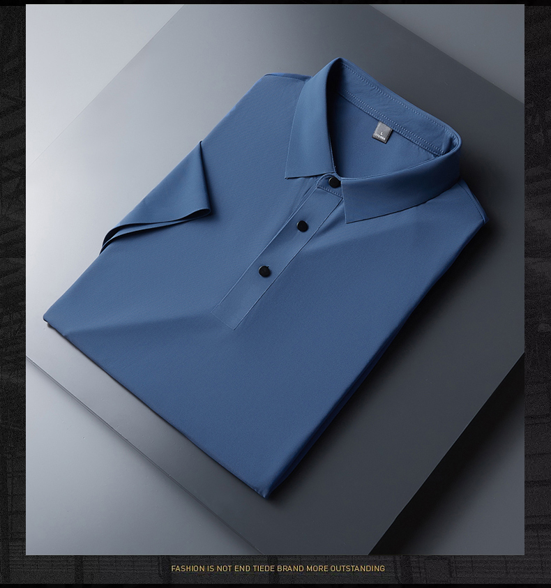GrogeousBen men's fresh fresh short sleeve men's ice silk POLO shirt T-shirt