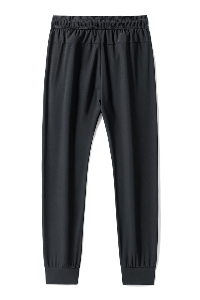 GrogeousBen2024 Men's ice silk pants with collar, stylish casual pants with pocket zipper