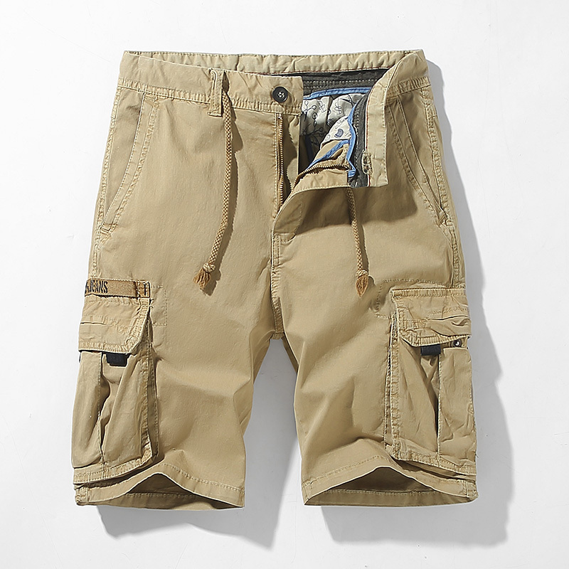 GrogeousBen Men's Summer Shorts 4 split casual shorts Work pants Men's solid color cargo pants