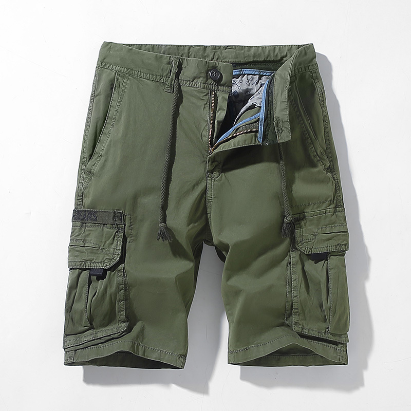 GrogeousBen Men's Summer Shorts 4 split casual shorts Work pants Men's solid color cargo pants