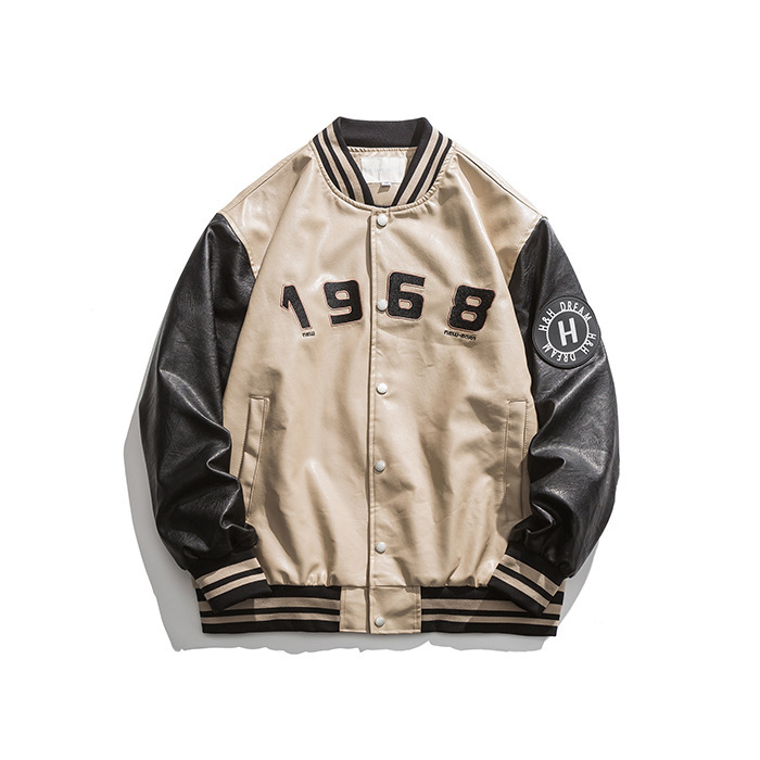 GorgeousBen spliced baseball uniform Men's fall Couple Bomber Jacket Men's Gorgeousben hip Hop casual coat