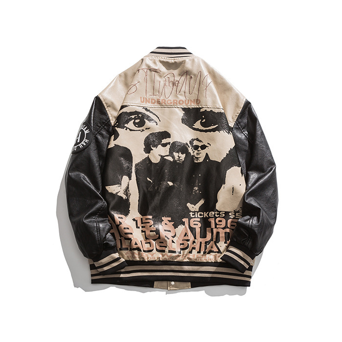GorgeousBen spliced baseball uniform Men's fall Couple Bomber Jacket Men's Gorgeousben hip Hop casual coat