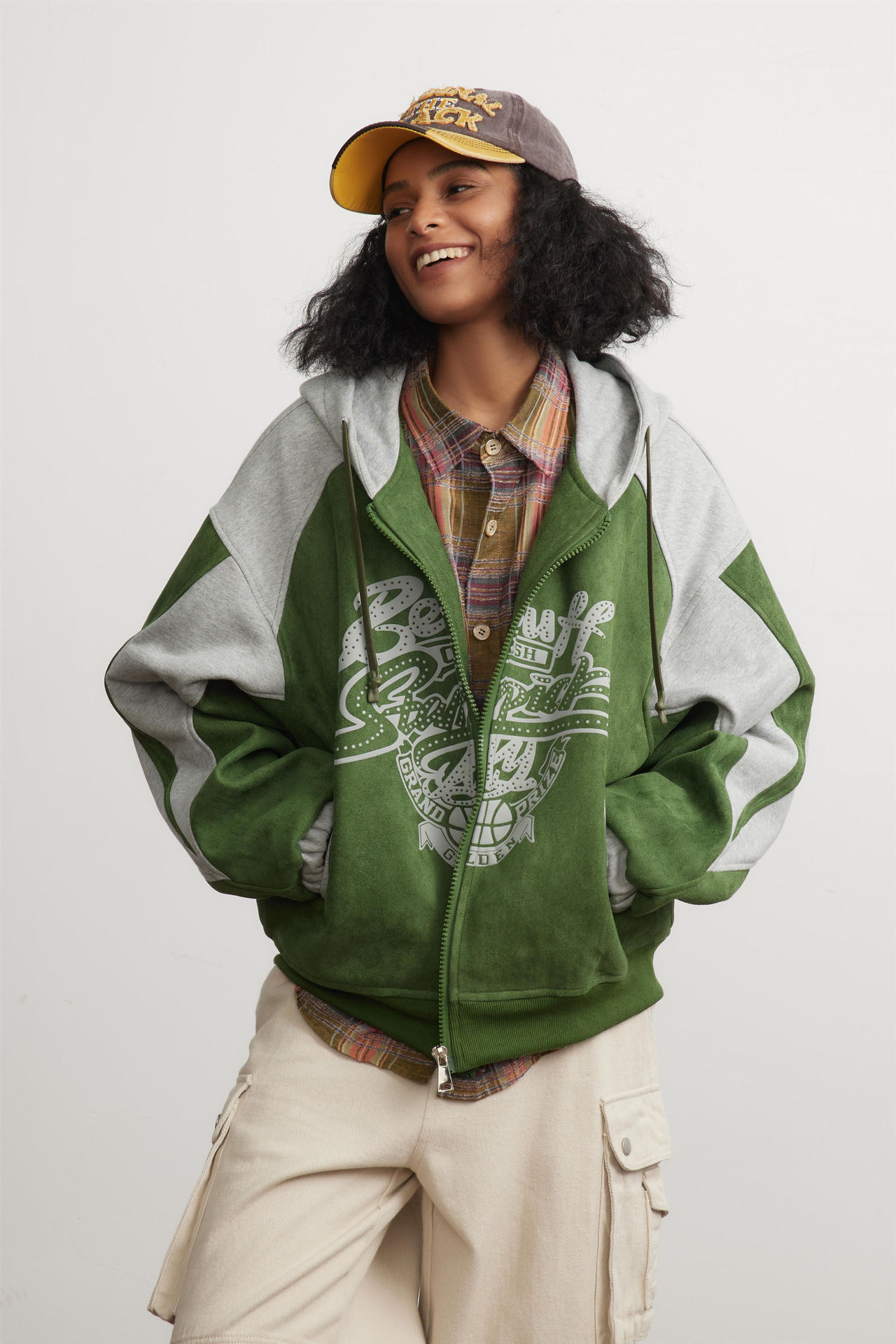 GorgeousBen Suede patterned cap print short jacket women's new American fashion top