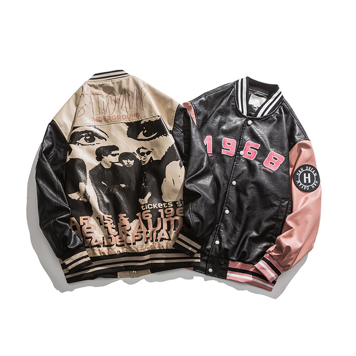 GorgeousBen spliced baseball uniform Men's fall Couple Bomber Jacket Men's Gorgeousben hip Hop casual coat