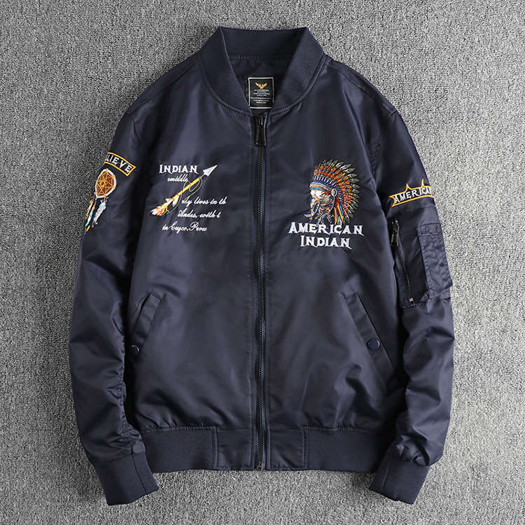 GorgeousBen Fall new Heavy Industry Indian embroidery American trend bomber jacket men's baseball jacket.