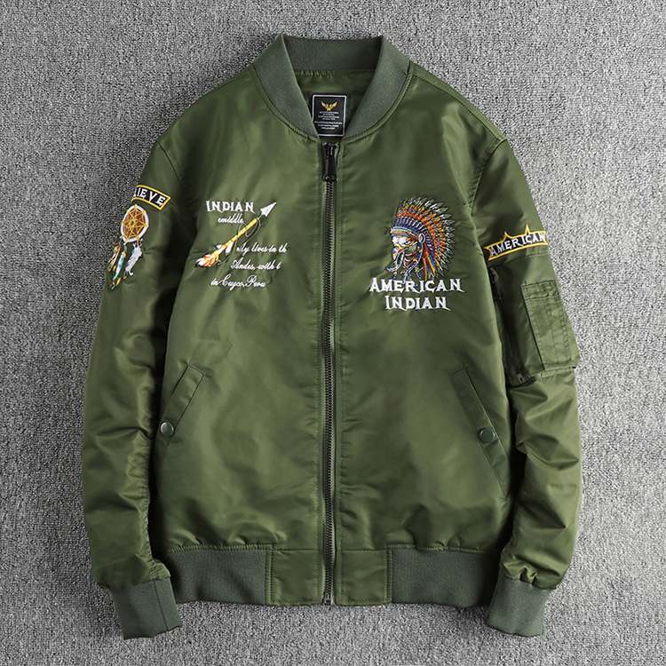 GorgeousBen Fall new Heavy Industry Indian embroidery American trend bomber jacket men's baseball jacket.