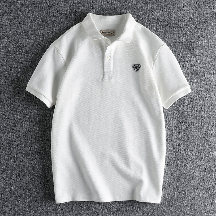 GorgeousBen Pineapple knit mesh fabric men's polo shirt washed comfortable breathable casual all-match youth lapel T-shirt