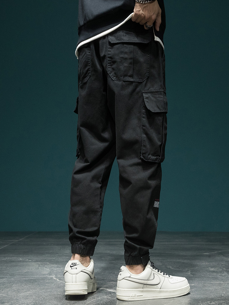 GorgeousBen American functional overalls men's loose plus fat plus bundle feet plus fleece casual pants winter fashion brand wide leg Haren pants