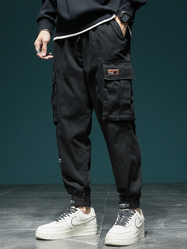 GorgeousBen American functional overalls men's loose plus fat plus bundle feet plus fleece casual pants winter fashion brand wide leg Haren pants