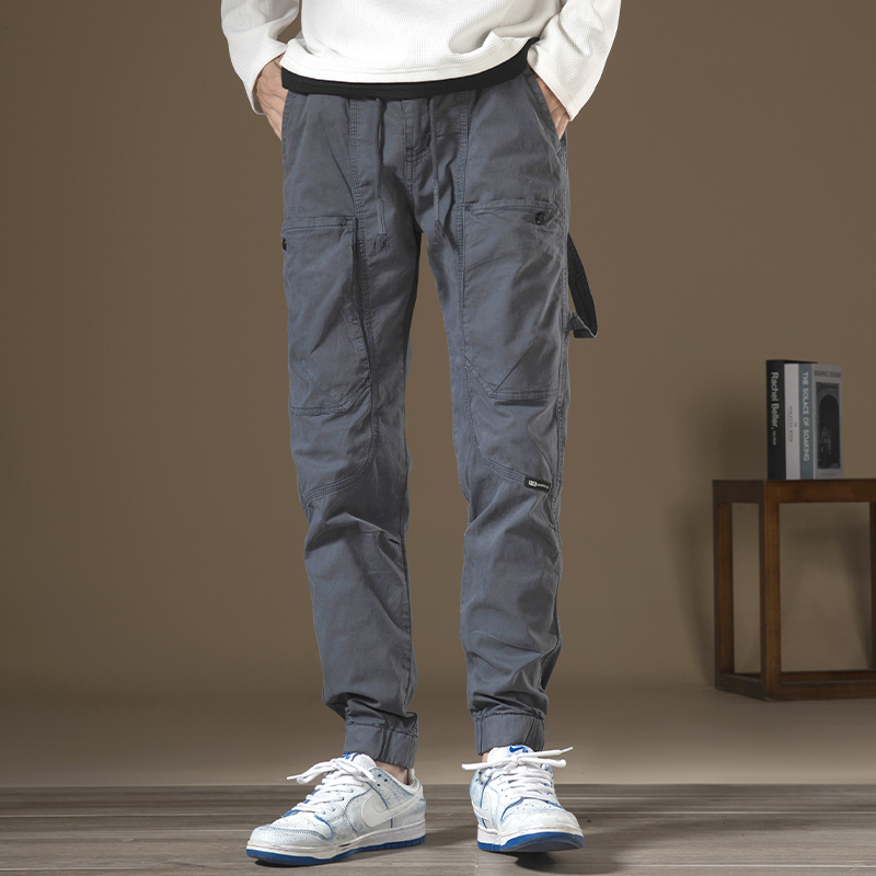 GorgeousBen unctional overalls men's loose plus fat plus bundle feet plus fleece casual pants winter fashion brand wide leg Haren pants