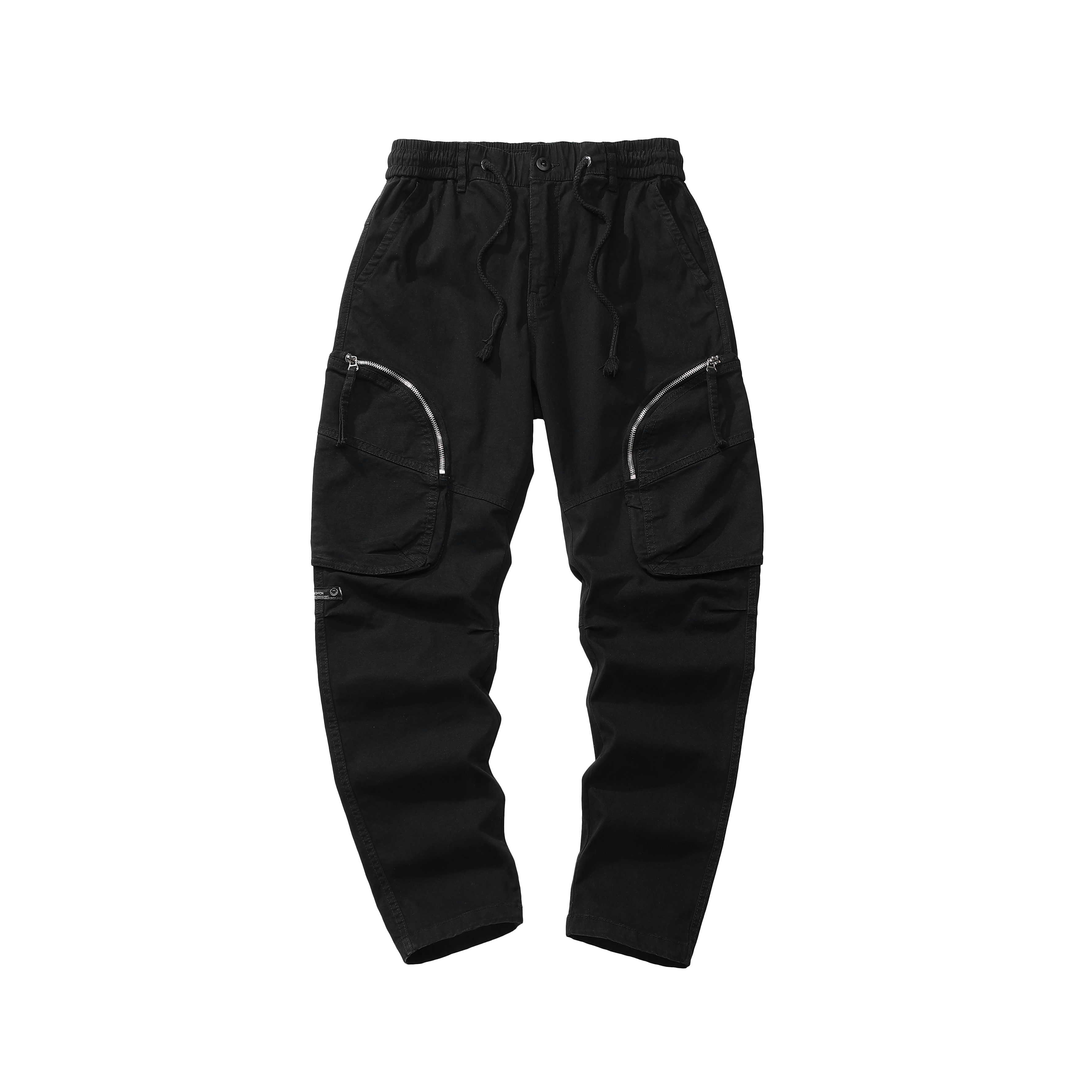 GorgeousBen  Men's Autumn and winter heavyweight Roman velvet thickened casual trousers for men, color collision drawstring trendy straight tube tapered pants sports pants