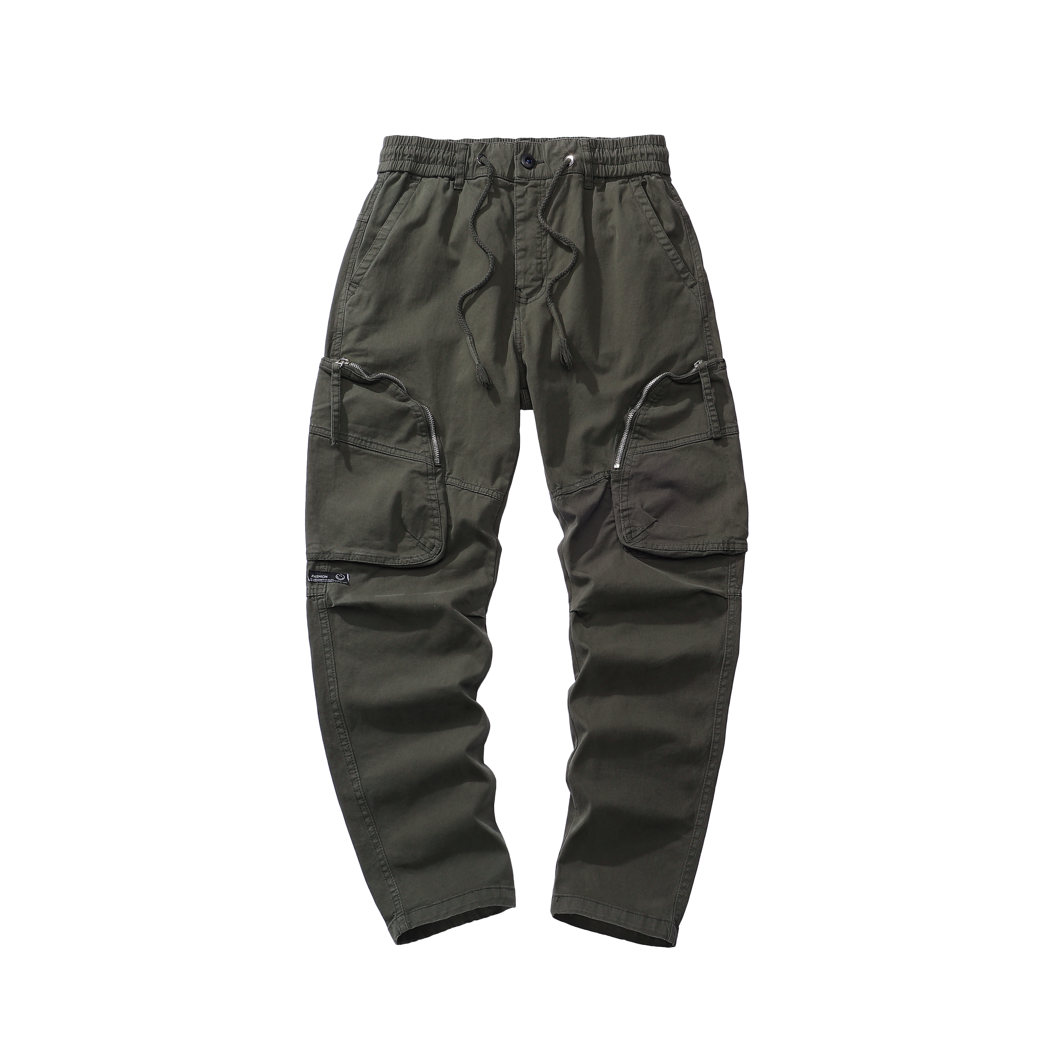 GorgeousBen  Men's Autumn and winter heavyweight Roman velvet thickened casual trousers for men, color collision drawstring trendy straight tube tapered pants sports pants