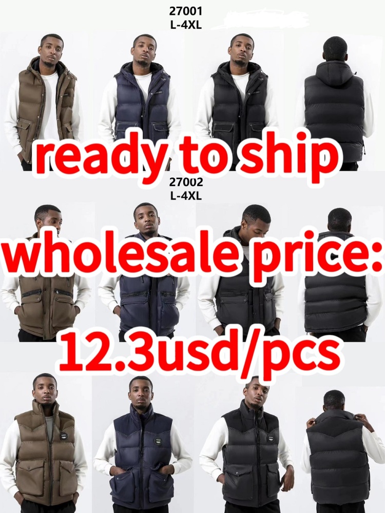 Stocks & ready to ship- Men Winter Jacket 20D Nylon Lightweight Waterproof Padded Gilet Short Sleeve Jacket  Luxury Vest Men