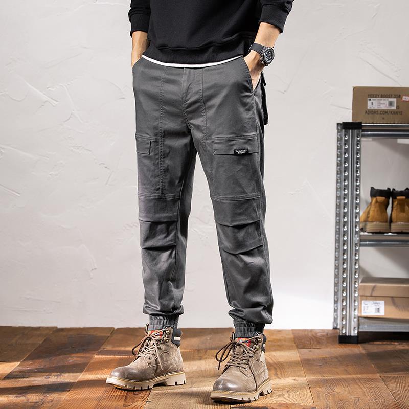 GorgeousBen American heavy cargo pants men's fashion brand bundle feet loose large size outdoor leisure multi-pocket long pants spring and autumn new products