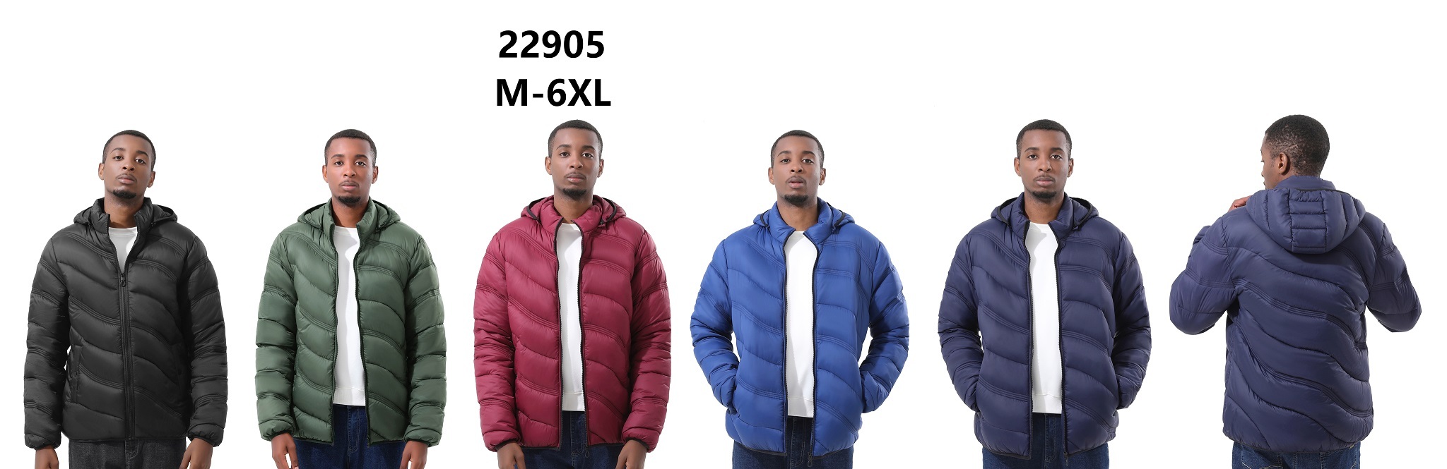Stocks & ready to ship- Men Coats Custom Nylon Puffer Jacket with Hood Thickened Insulated Water-Resistant Warm Jacket Coat for Winter