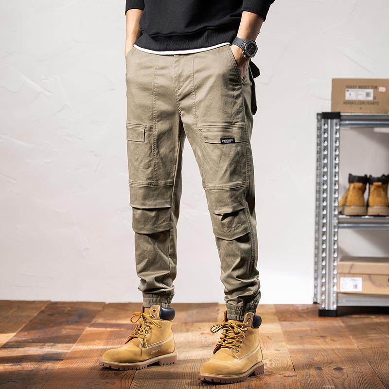 GorgeousBen American heavy cargo pants men's fashion brand bundle feet loose large size outdoor leisure multi-pocket long pants spring and autumn new products