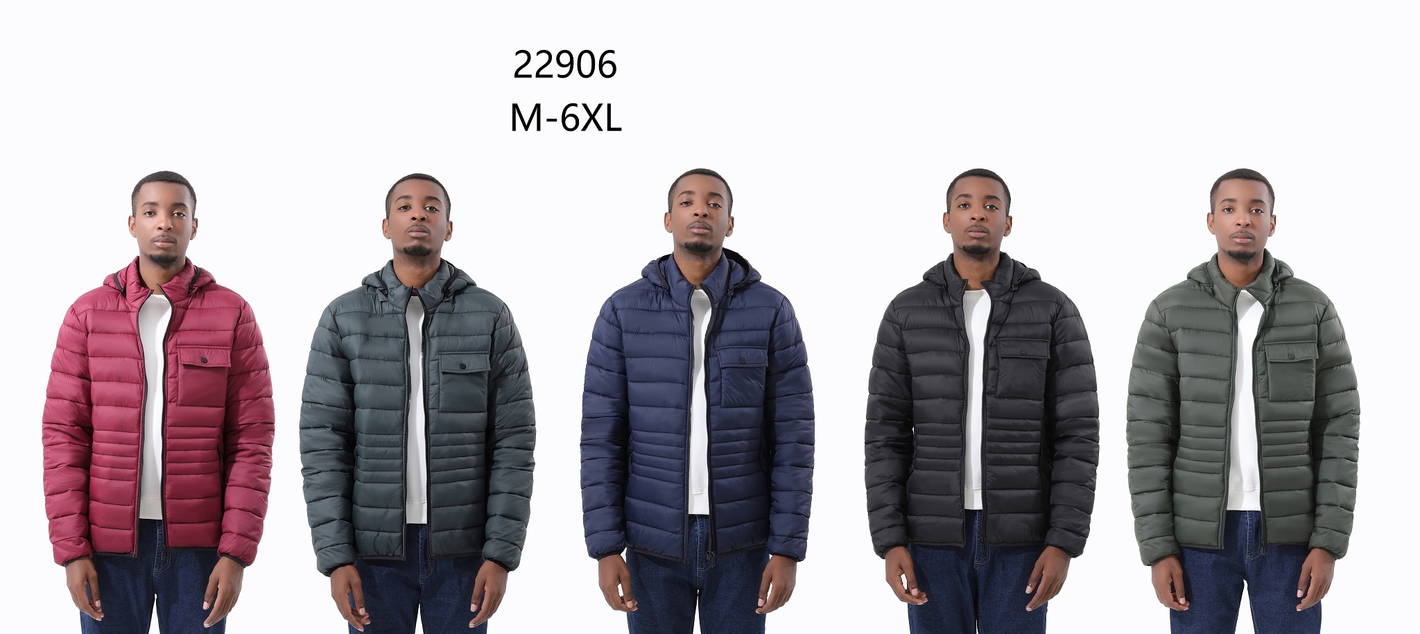 Stocks & ready to ship- Men Coats Custom Nylon Puffer Jacket with Hood Thickened Insulated Water-Resistant Warm Jacket Coat for Winter