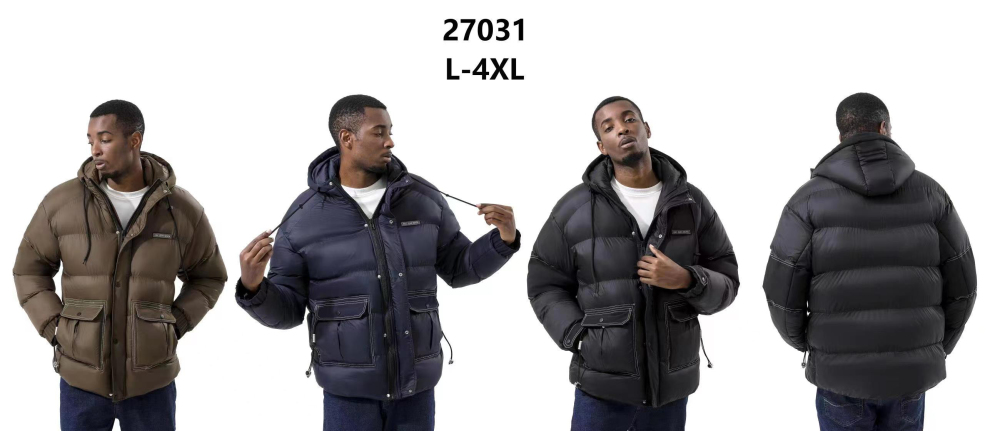 Stocks & ready to ship- Men High-quality Fashion Warm Thickened Solid Color Fluffy Duck Down Men's Down Jacket For Winter