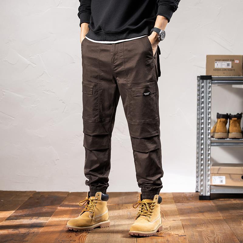 GorgeousBen American heavy cargo pants men's fashion brand bundle feet loose large size outdoor leisure multi-pocket long pants spring and autumn new products